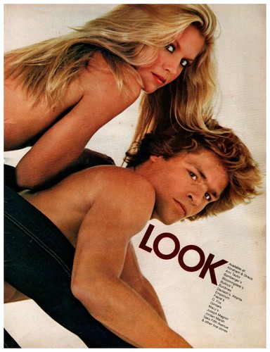 1980 Jordache Jeans - Man and Woman Shirtless 2-Page Split PB Vintage Print Ad - Picture 3 of 3