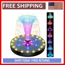 Color-Changing Solar Fountain with Anti-Drift Design for Bird Baths & Ponds