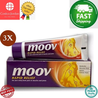 3er Pack X Moov Rapid Schmerzlinderungscreme für Muskeln (50g)  SCHNELLER VER...