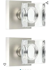 1  Pack Crystal Glass Dummy Door Knobs, Single Side Dummy 1 Pack Satin Nickel
