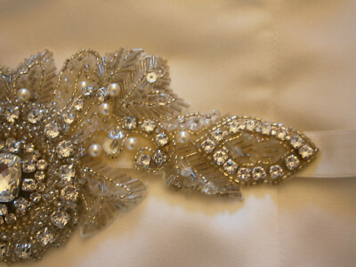 Sara Gabriel Wedding Dress Gown Sash Belt Ivory Swarovski  display picture 2