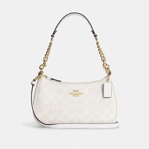 Bolso de hombro Teri nuevo con etiquetas en cuero liso Canva CA548 exclusivo blanco - Imagen 1 de 7