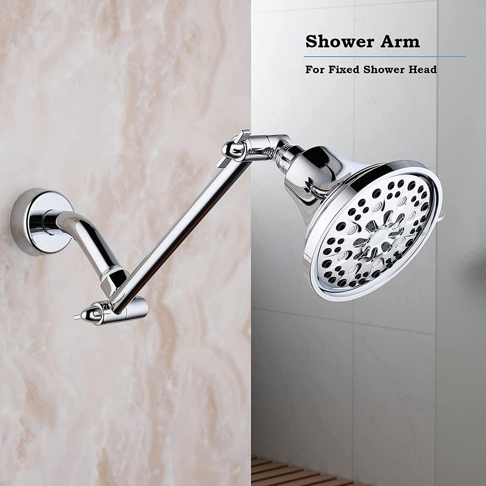 Shower Arm Extension, Adjustable Shower Arm for Bathroom, Solid Brass