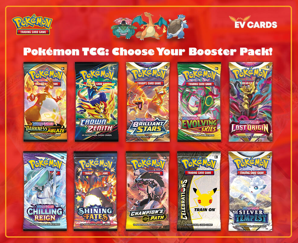Pokemon TCG Choose Your Booster Pack Sealed Pokemon Packs Wide