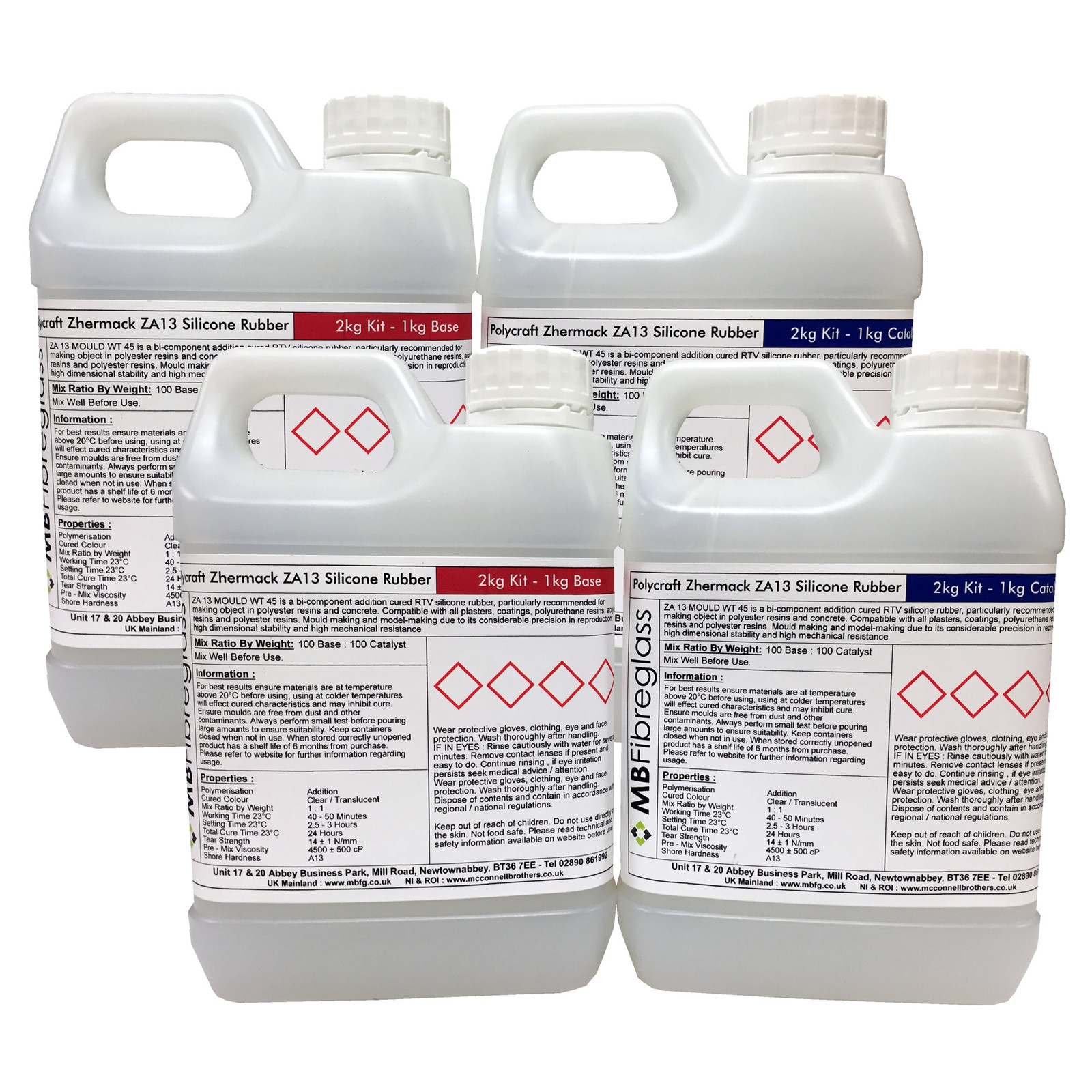 Polycraft Zhermack ZA13 Translucent RTV Silicone Shore A13 4kg Kit ZA 13