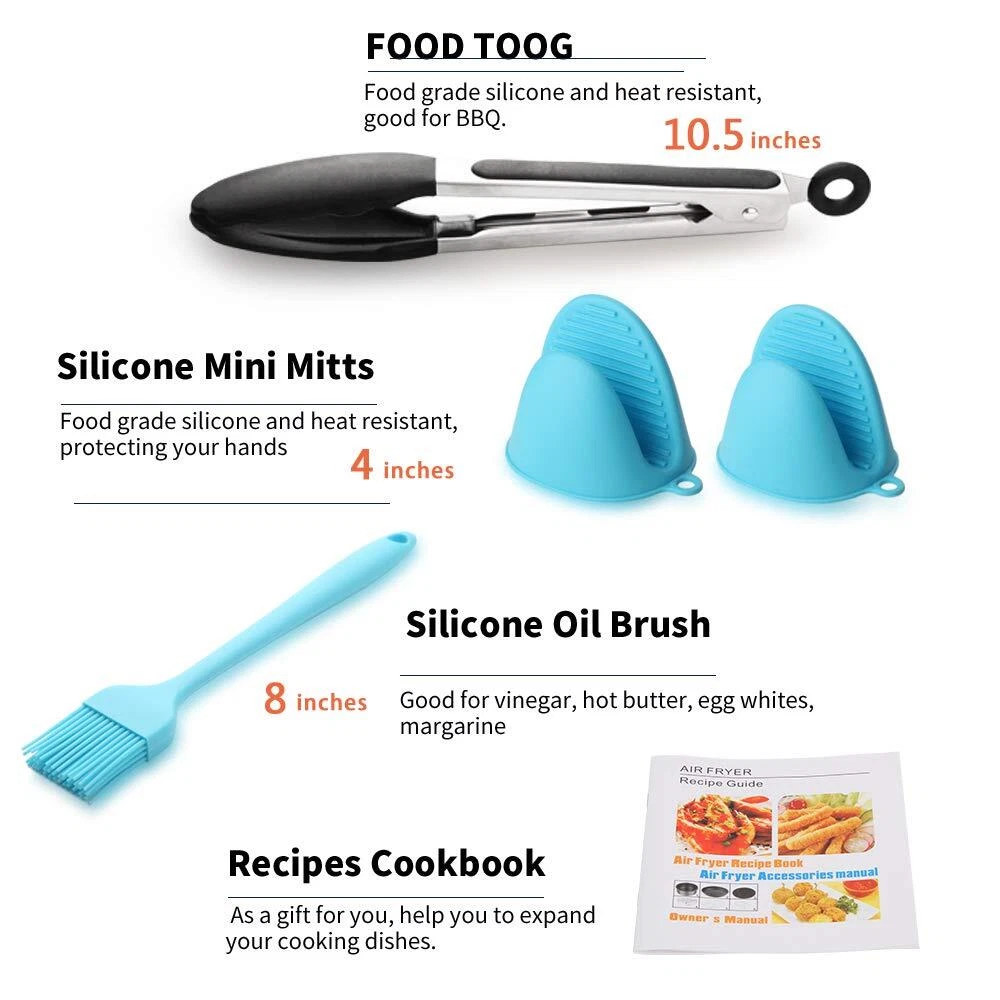 9PCS Air Fryer Accessories Compatible with Gowise Gourmia Cozyna Ninja and More Models