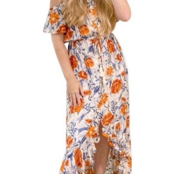 abel the label blue and orange dress Abel the label Blue/orange Open Back Maxi Dress Size XS - $30