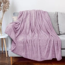 Purple 60 x 80" Fleece Blanket Fuzzy Flannel Plush Sofa Throw Travel Houseware
