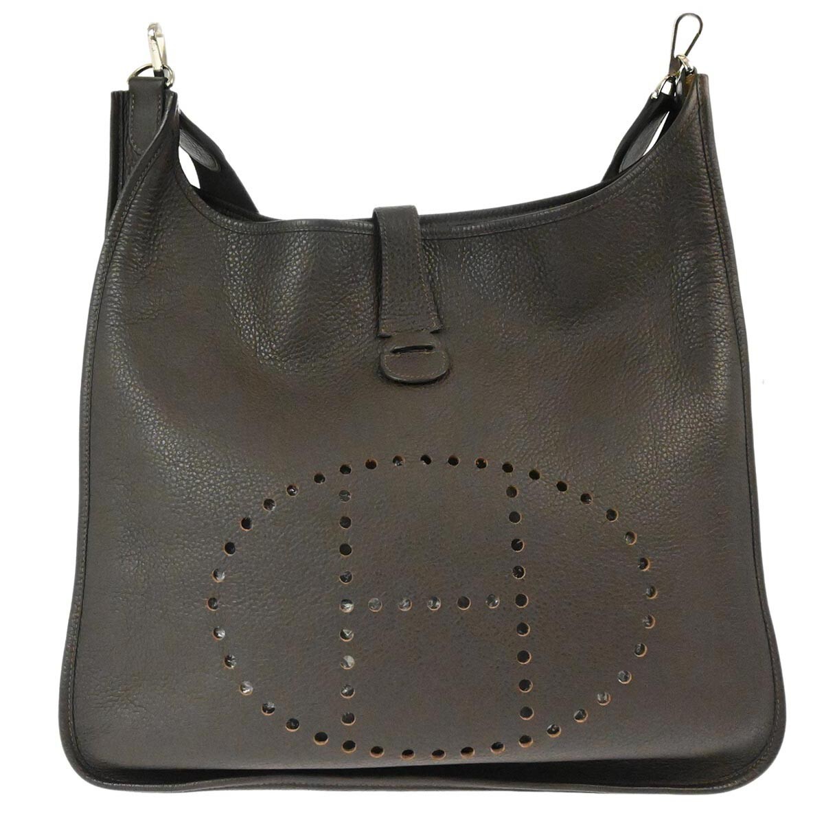 Hermes Chocolat Taurillon Clemence Evelyne 2 TGM Shoulder Bag RB