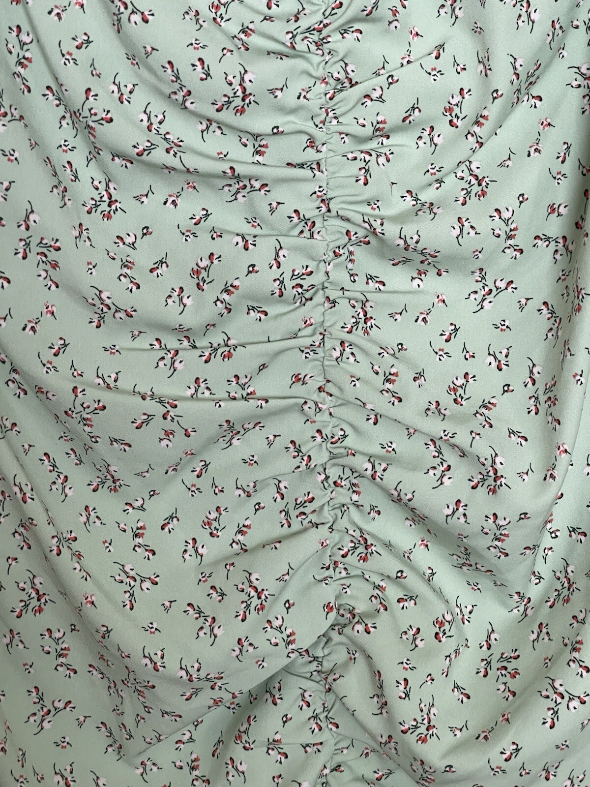 Love Whit By Whitney Port Dress Size Large L Green Floral Ruched Open Back