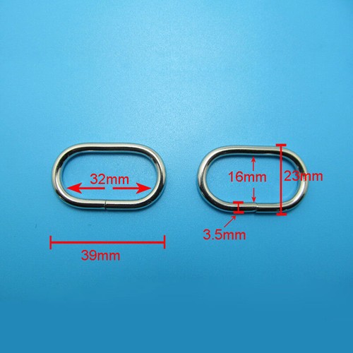 Metal Oval Loop Ring Buckles for Bag Handbag Webbing 15 20 25 32 38 50 75 100mm - Picture 6 of 11