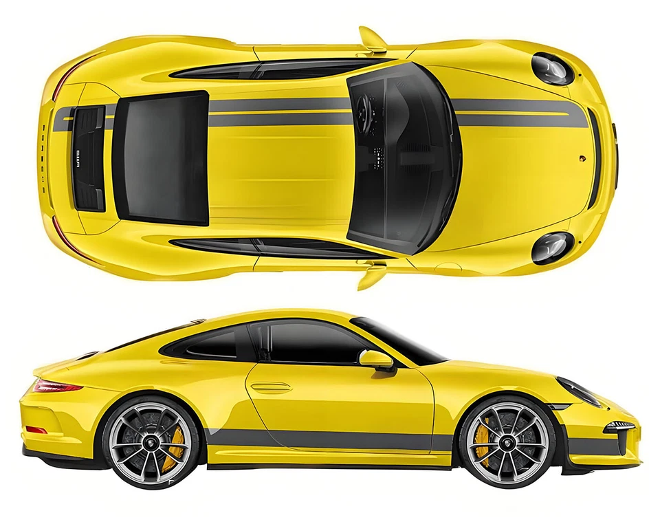 Pegatina gráfica a rayas de carreras para Porsche 718 Boxster Cayman capó techo trasero Foto 3 de 4