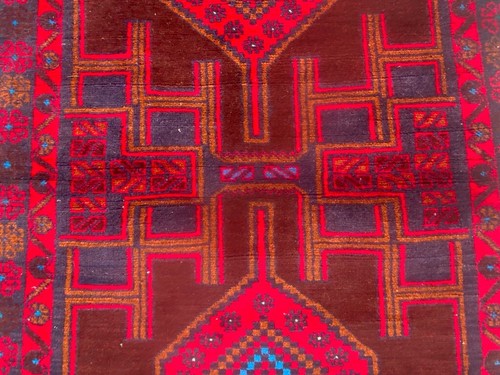 Vintage Afghan Hand knotted Rug Boho Rug Oushak Design Home Decor Rug, 3x5 ft - Picture 4 of 7