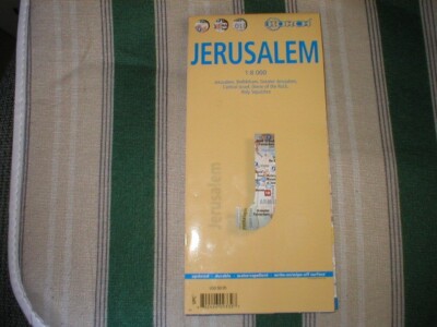 Jerusalem  Street Map by Borch, Laminated, Foldable Scale 1:8000 (BRAND NEW)