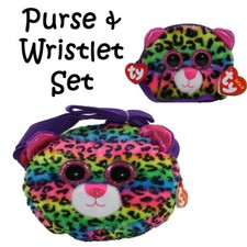 TY “Dotty” the Tie Dye Leopard Purse & Wristlet Set 
