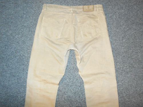 BRUNELLO CUCINELLI MADE IN ITALY MENS 33/34 TAN SOFT COTTON STRAIGHT JEANS Z2 - Picture 6 of 7