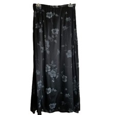 TR Bentley Vintage Black Floral Maxi Skirt Sz 10 Whimsigoth Fairy Goth Romantic