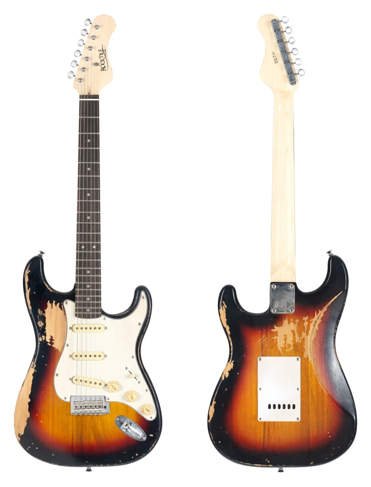 Rocktile Vinstage ST Chitarra Elettrica Vintage Sunburst Corpo Relic Aged Pickup - Immagine 3 di 4