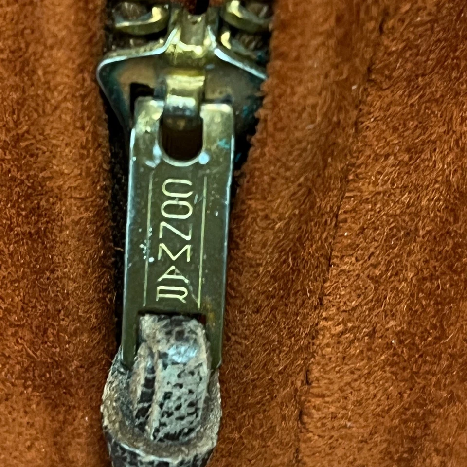 Chaqueta Bomber Gamuza Para Hombre L Naranja Verdadera Vintage Años 60 Cuero Conmar Retro Foto 2 de 4