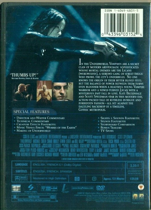 DVD - UNDERWORLD - WIDESCREEN SPECIAL EDITION - KATE BECKINSALE