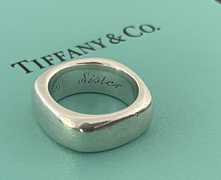 Tiffany & Co. Sterling Silver Square Cushion Ring Size 3.75