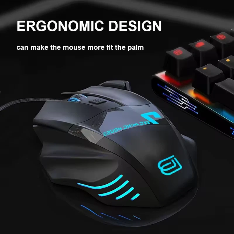 BAJEAL G5 Wired Gaming Mouse RGB – 7 Buttons, 2400 DPI, USB, Ergonomic, PC/Lapto - Image 4 of 4