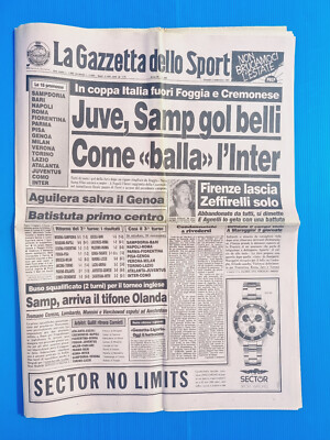 Gazzetta Dello Sport 23 Sept 1991 : Sampdoria-Inter 4-0 + Foggia Lazio - Vintage