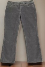 LL Bean Pants 16 Reg Gray Corduroy Favorite Fit Slim Leg Stretch