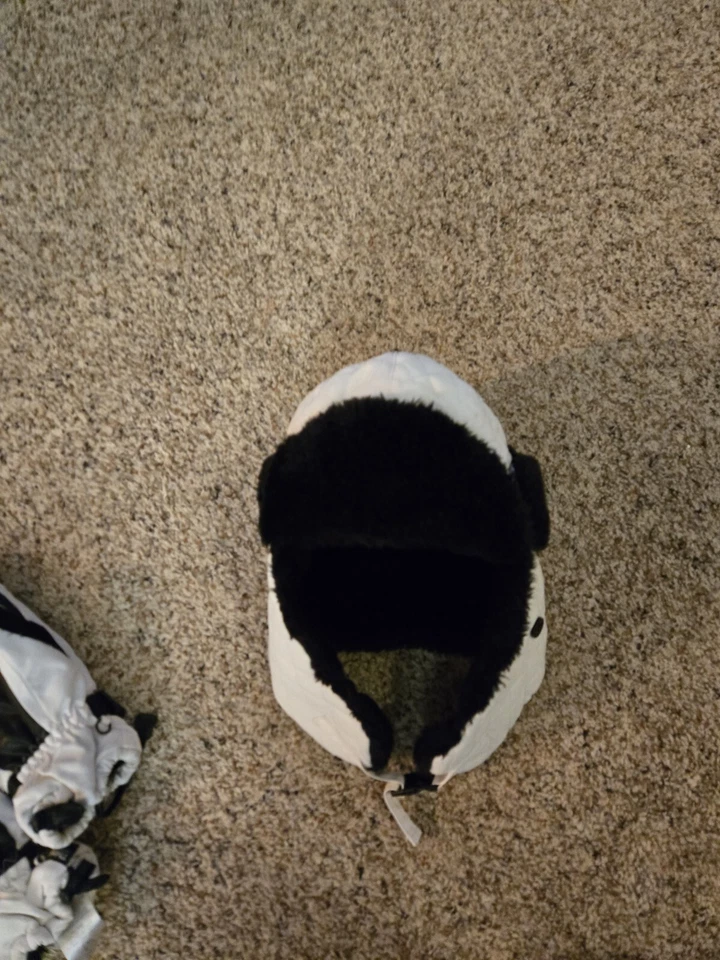 Juego de guantes y sombreros de invierno para mujer de 2 piezas a juego L-Xl blanco y negro Foto 4 de 4