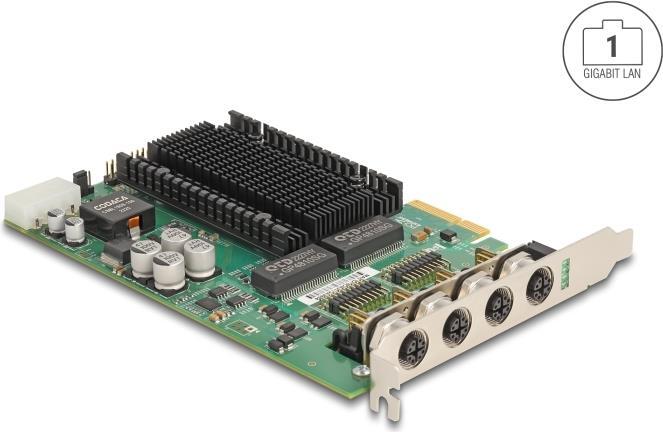 Delock 86054 - Netzwerkkarte PCI Express Gigabit Ethernet 4x M12 - Netzwerkkarte