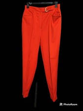 Vintage ESCADA SPORT 90S Straight Leg Riding Pant Orange Red Pants Strirup Sz 42
