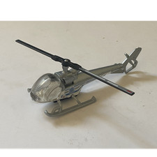 Diecast Non-Military Helicopter Toy Model Gray/Black Rotating Blades