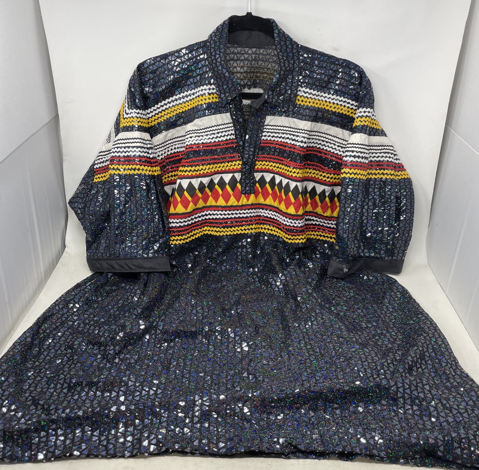 Handmade Iridescent Sequined Patchwork Pullover T… - image 2