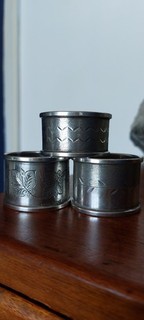 3 Solid Silver Napkin Rings Henry Griffiths & Sons 54.2 grams total