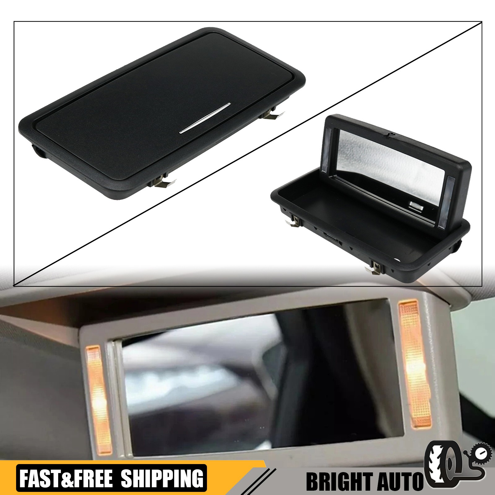 Rear Row Vanity Mirror Makeup Mirror W/Lights Fits Jaguar XJ 10-19 C2D19845PVJ