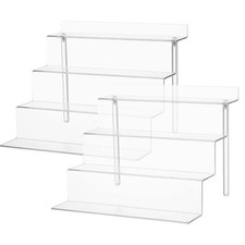 Acrylic Stands for Display,4 Step Display Riser Clear Cupcakes Perfumes Colog...