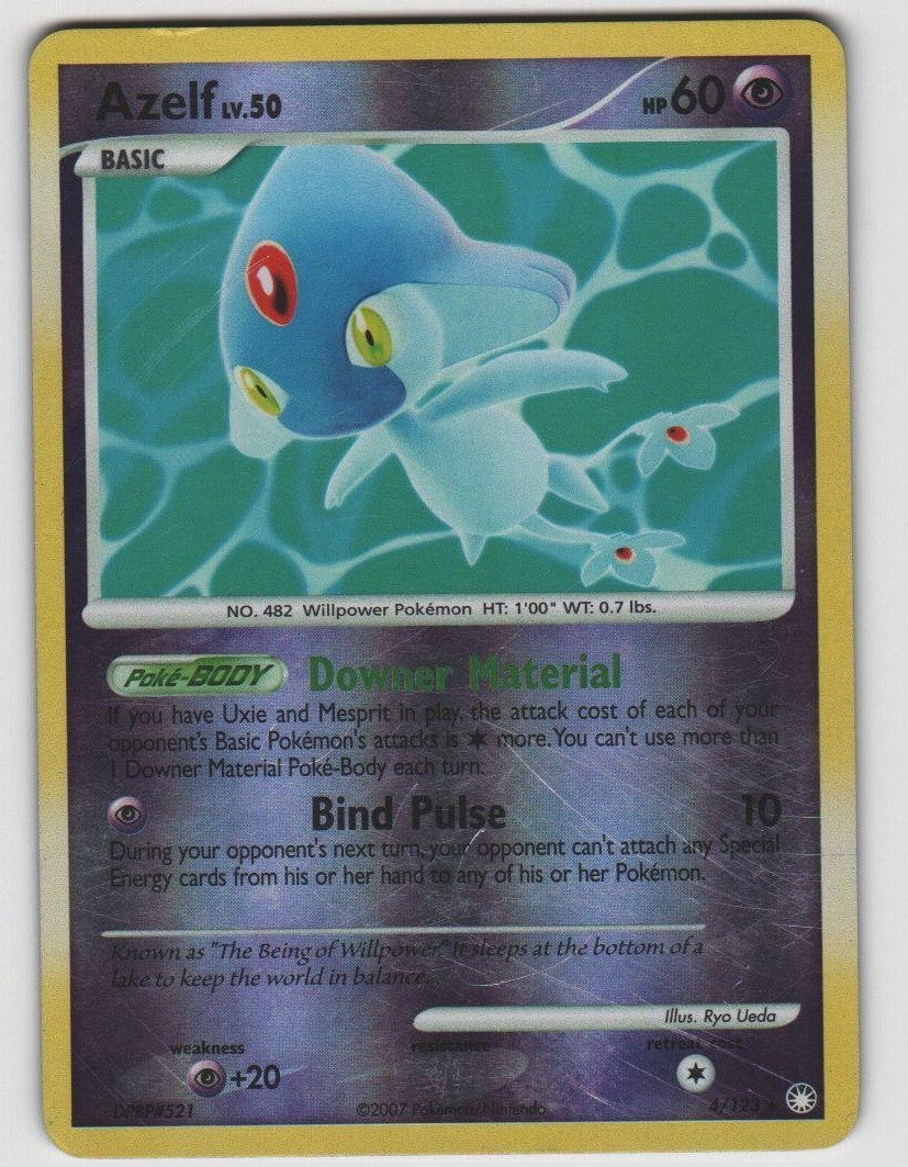 Azelf Reverse Holo Rare Mysterious Treasures 4/123 Near Mint Pokemon