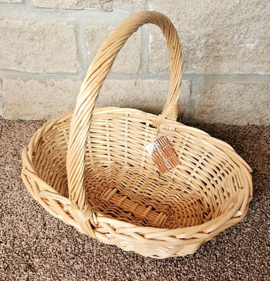 Burton & Burton Bamboo Basket - Natural Woven Easter / Storage Oval 10x13x12 New