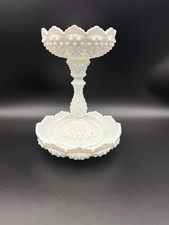 Vintage Fenton Hobnail Milk Glass 3 Piece Centerpiece