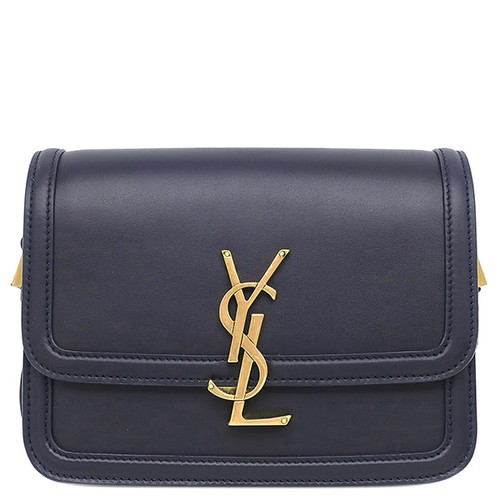 Yves Saint Laurent Solférino Shoulder Bag 634306 Leather Navy with Box #HDB921