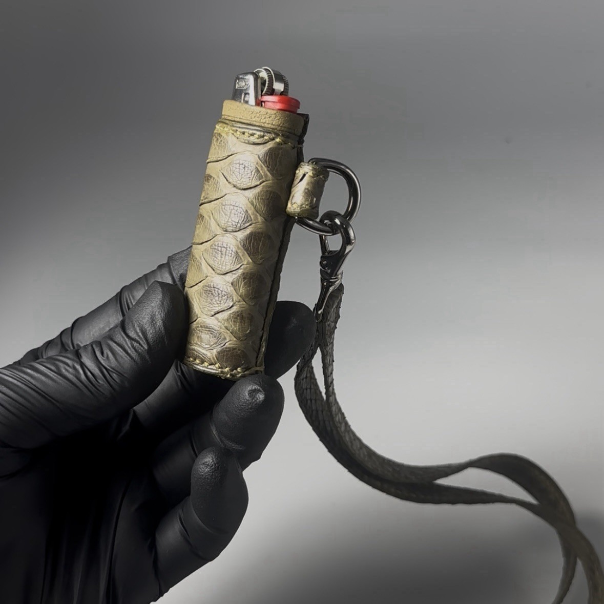 Case With Matching Lanyard, Snakeskin Lighter Sleeve