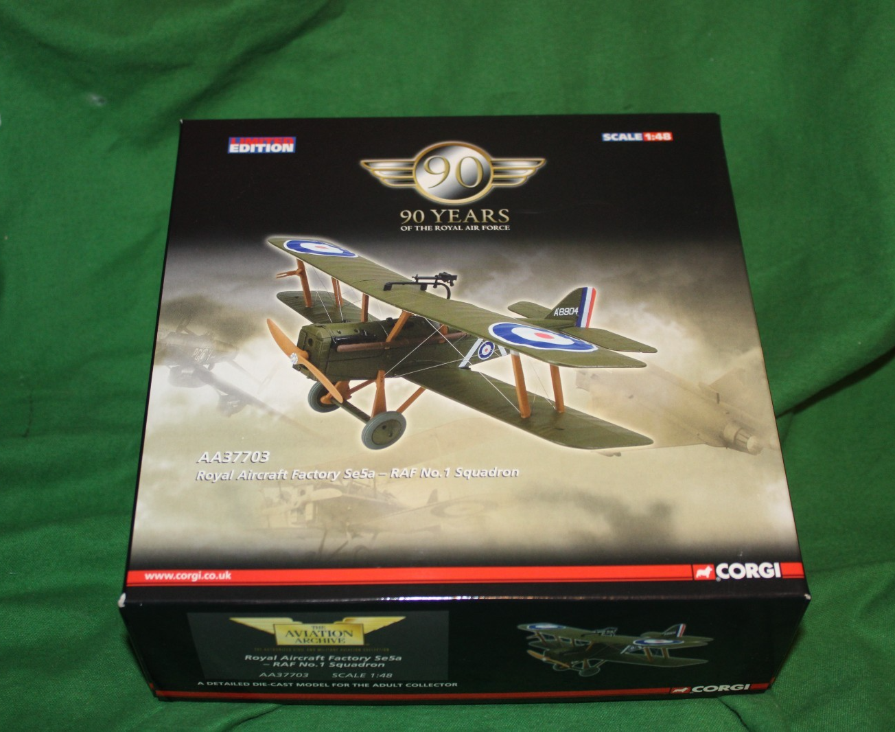 CORGI AVIATION ARCHIVE ROYAL AIRCRAFT FACTORY SE5A 1 SQN 1/48 #AA37703
