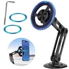 Universal 360° PRO Magnetic Suction Phone Holder Car,Alloy Folding Black