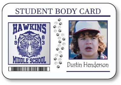 DUSTIN HENDERSON STRANGER THINGS NAME BADGE TAG PROP HALLOWEEN MAGNET FASTENER