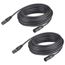 DMX Cable 50ft, 2 Pack 15.24m DMX Cables 3 Pin Signal XLR Male to Female DMX ...