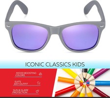 Kids Sunglasses for Boys Girls Age 3-12 Classic Children Sun Glasses UV400