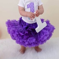 Purple Tutu Girls 1-2 Years Pettiskirt Pink Black Blue Yellow Red Mint Ivory