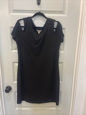 Michael Kors Little Black Dress Shoulder Cutout Stretch Size XL NICE!