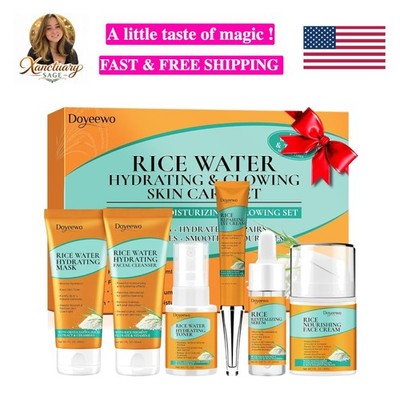 Gentle Rice Water 6-Pc Skincare Kit for All Skin Types - Moisturizing & Glow