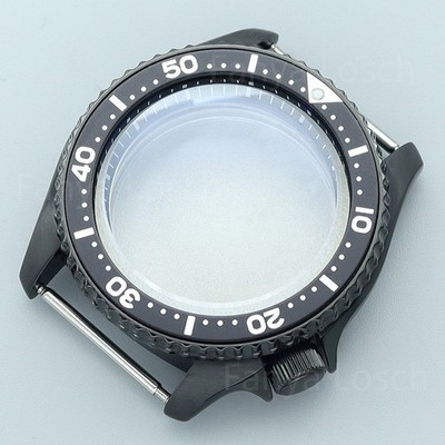 42,5mm schwarzer Stahl 10ATM Uhrengehäuse ändern SKX007 Mod Sapphire Fit NH35 36